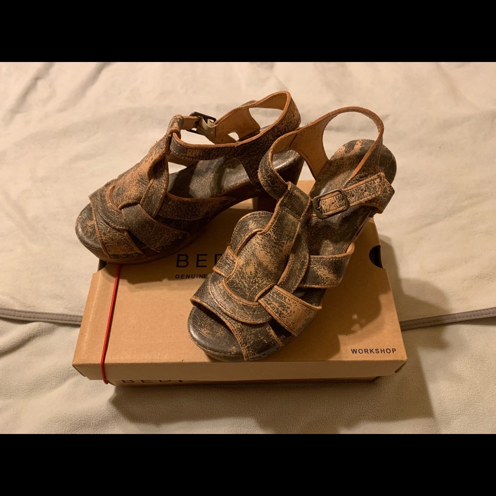 Bed Stu Caitlin Teak Platform Sandal
